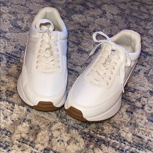 White Sneakers with Brown Soles